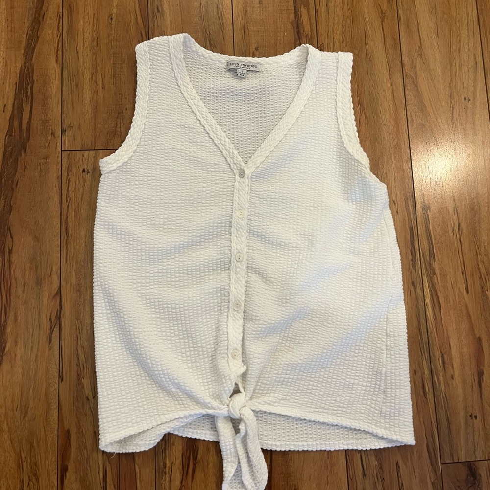 Green Envelope button tie top